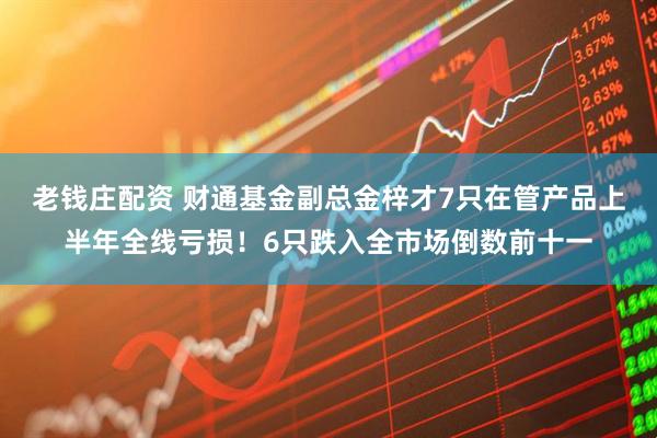 老钱庄配资 财通基金副总金梓才7只在管产品上半年全线亏损！6只跌入全市场倒数前十一