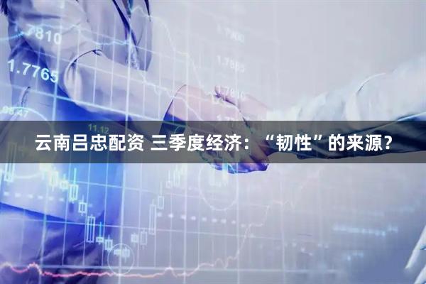 云南吕忠配资 三季度经济：“韧性”的来源？